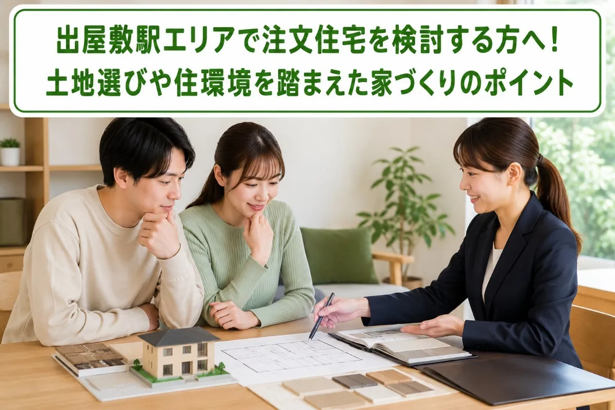 出屋敷駅エリアで注文住宅を検討する方へ!土地選びや住環境を踏まえた家づくりのポイント