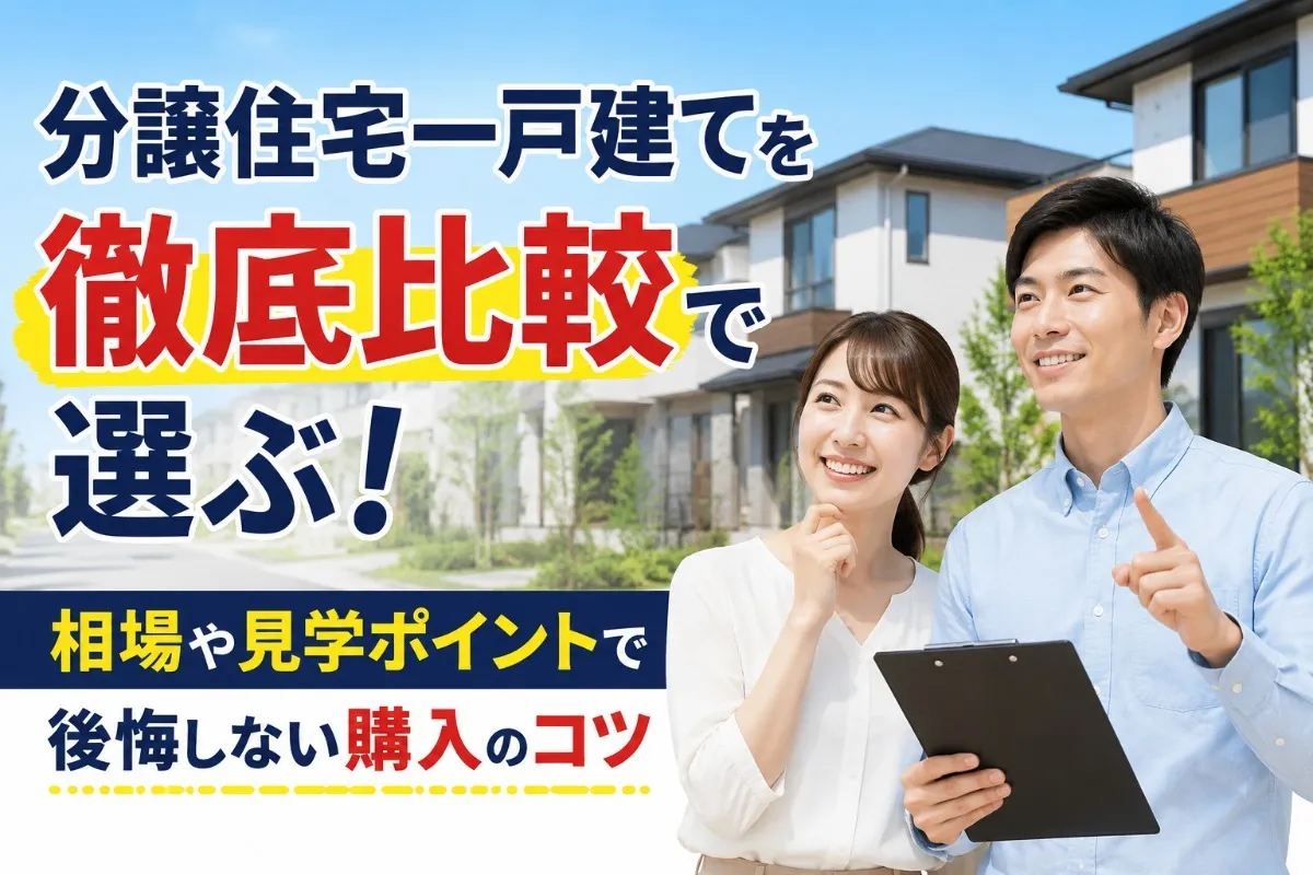 分譲住宅一戸建てを徹底比較で選ぶ!相場や見学ポイントで後悔しない購入のコツ